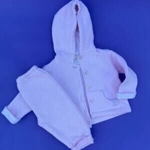 Absorba Baby Long Sleeve Front Button Hoodie & Pants Bundle Of 2 Size 6-9 Mo